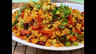 Vegetable Poha  Mix Veg Poha Recipe  Healthy Breakfast Recipe Quick snack Recipe [upl. by Mehala]