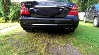 W211 e55 AMG coldstart Xpipes  muffler delete [upl. by Bard]