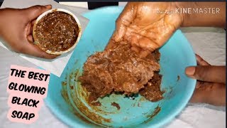 How to Mix African Black Soap For Glowing And Brighter Skin  Diy Skin Glowing Black Soap [upl. by Saddler319]