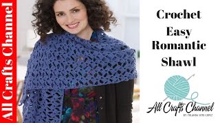 How to crochet romantic lacy shawl  easybeginner level  shawl en crochet [upl. by Siderf]