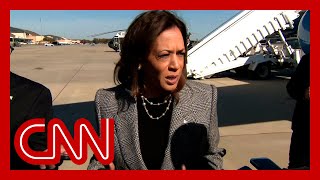 Hear Kamala Harris react to Donald Trump’s rally at MSG [upl. by Yenar]