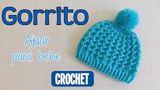 Como tejer un ajuar Gorrito para bebe a crochet en varios tallesTutorial paso a paso [upl. by Laddie]