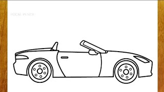 HOW TO DRAW A CAR  CONVERTIBLE SPORT CAR [upl. by Oileve272]