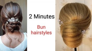 Top Super Easy Bun Hairstyles Hairstyle for girls [upl. by Llessur835]