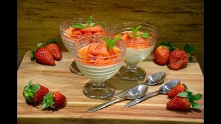 Vanilla Panna Cotta with strawberry sauce Panna cotta with Agar agar Tasty vegetarian Kitchen [upl. by Gertie171]