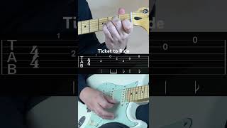 Ticket to Ride  The Beatles Guitar intro riff with tabs shorts guitartabs [upl. by Arracahs]