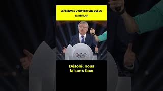 Cérémonie douverture des JO Paris 2024  la flamme a du retard [upl. by Nnairahs]