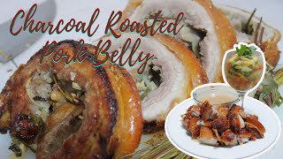 HOW TO COOK CHARCOAL ROASTED PORK BELLY  Passions at home [upl. by Cocke]