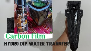 Carbon hydro dipping water transfer DIY RS150fi fender for beginners tutorial Procedure below [upl. by Inanaup]