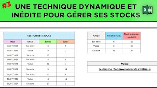 3 Comment je gère mes stocks sur Excel   Une technique inédite pour chiffrer son stock restant [upl. by Nalra764]