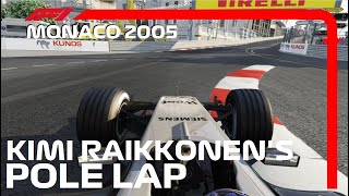 F1 Classic Onboard Kimi Raikkonens 2005 Monaco GP Pole Lap Recreation in AC  PURE F1 V10 SOUND [upl. by Aggappora]