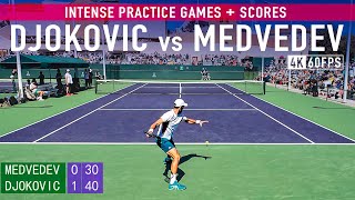 Djokovic vs Medvedev INTENSE Practice Games FULL 2024 [upl. by Watts]