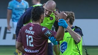 Moefana sort sur blessure lors du match face à Perpignan [upl. by Auqeenahs793]