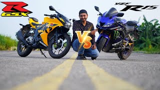 GsxR 150 vs R15 V3 Detailed Review  Brake Test  Speed Test and Performance Test by Next Gear [upl. by Wagner30]