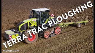 4Kᵁᴴᴰ Claas Axion 960 Terra Trac amp Dowdeswell 170 Series MA 8 furrow plough working in Suffolk [upl. by Salokcin]