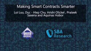 CCS 2016  Making Smart Contracts Smarter [upl. by Utham]