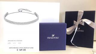 Swarovski SUBTLE BRACELET WHITE RHODIUM PLATED unboxing [upl. by Nikolaos]