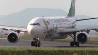 キティジェット旭川空港飛来！ EVA AIR Airbus A330200 Hello Kitty Happy Music Time painting [upl. by Diannne]