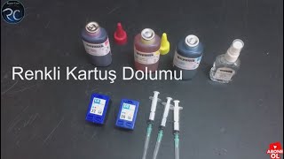 Hp renkli kartuş dolumuHp 22 ve Hp 28 kartuş dolumu nasıl yapılır [upl. by Aneris]