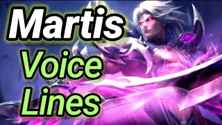 Martis voice lines and quotes \ Dialogues with English Subtitles  Mobile Legends [upl. by Sabir]