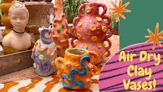 Air Dry Clay Vases [upl. by Akenet344]