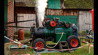 DAMPFMASCHINE UND DRESCHMASCHINE IN AKTION IM DORFMUSEUM LANGLINGEN 06102024 [upl. by Obellia761]