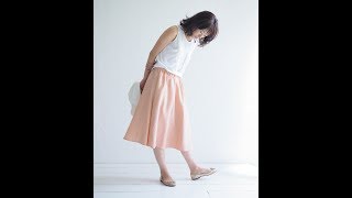 TP002 フレアギャザースカート 作り方動画 型紙 how to make gather skirt [upl. by Anihs]