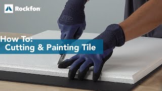 How to Field Cut and Paint Rockfon stone wool ceiling tiles [upl. by Idoj]