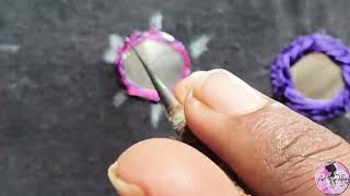 Advance class 21 circle mirror work 💪 🪞 🤩step by step method 💖aari brooches aariwork [upl. by Earahc]