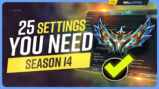 25 SETTINGS and HOTKEYS you NEED for SEASON 14  League of Legends [upl. by Savil765]