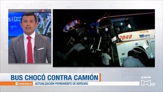 Trágico accidente entre bus y camión deja dos muertos en Cesar [upl. by Pul]