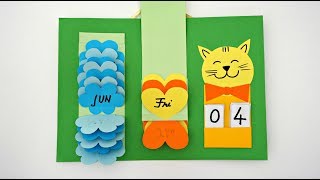 Waterfall calendar  How to make a calendar  DIY Wall calendar  Easy paper crafts [upl. by Supen]