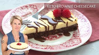 TWO amazing KETO DESSERTS in one My Famous Keto Brownie Cheesecake [upl. by Enala587]