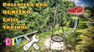 Trójnóg z rusztem GRILL  OGNISKO DiY ogrodowy RUSZT motoQba diy grill ogródek [upl. by Kathye]