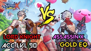 LORD KNIGHT CRIT PVP WHITE VS ASSASIN X PVP GOLD  RAGNAROK X NEXT GENERATION ROX ROX [upl. by Cristiano]