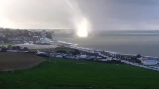 Waterspout in the commune of SainteMargueritesurMer SeineMaritime France [upl. by Jaquelin]