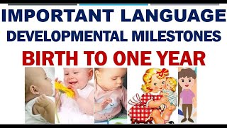 Important LANGUAGE DEVELOPMENTAL MILESTONES Birth to One Year [upl. by Lock736]