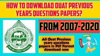 Ouat Previous Years Question Papers  How to download Ouat Previous Years Questions Papers [upl. by Jun]