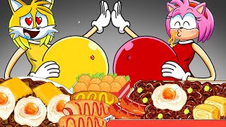 ASMR Mukbang  Tails vs Amy Pregnant Eating Black Bean Noodles amp Egg  The Sonic Tapes Animation [upl. by Meek852]