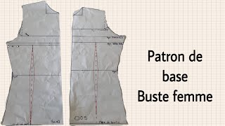 ✂️Comment faire le patron de base buste femme ✂️ [upl. by Anerok956]