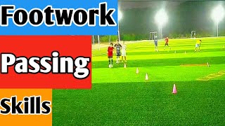 loads of football drills  passing ball mystery and footwork drills football [upl. by Foushee]