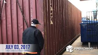 Shipping container ready to be filled with balikbayan boxes [upl. by Faulkner667]