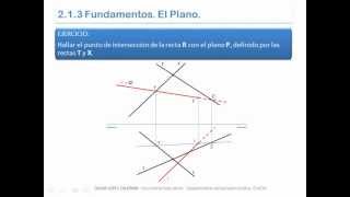 Interseccion de una recta con un plano Plano definido por tres puntos [upl. by Akir]