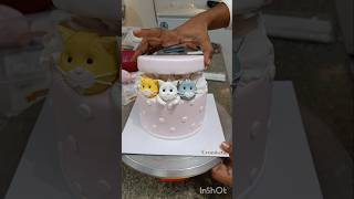 Design cat 🐈🐈😺🐈 cat cake design 😍😁trending cake cakedesign food shorts short love [upl. by Atsejam]