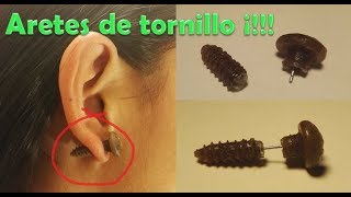 como hacer un arete de tornillo [upl. by Demmer]