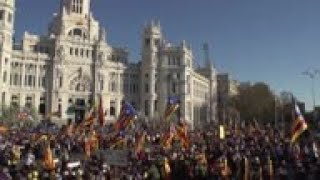 March in Madrid supporting separatists on trial [upl. by Merth]