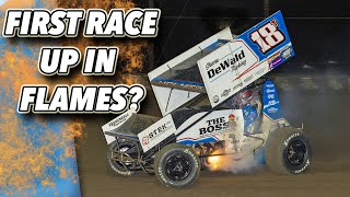 A FIRE And Hectic Night At Kennedale Speedway Park FIRST RACE OF 2024 [upl. by Lyris]