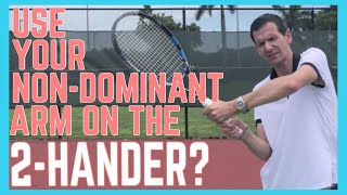 The Role of the NonDominant Hand on the TwoHanded Backhand  Tennis Technique [upl. by Quitt]