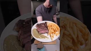 Making the VIRAL Paris Steak and Frites entrecote cooking steak shorts [upl. by Aicilet]