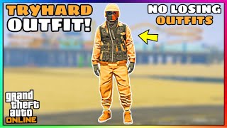 Easy Orange Joggers Utility Vest Glitched Tryhard Modded Outfit No Transfer GTA Online [upl. by Noiek708]